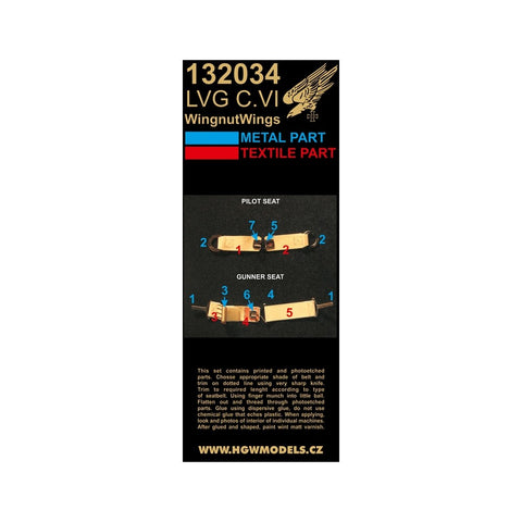 HGW 132034 1/32 LVG C.VI シートベルト ２セット | ウイングナットウイングス用