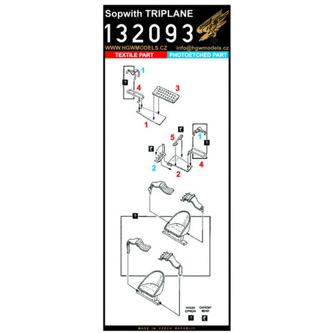 HGW 132093 1/32 ソッピース Triplane シートベルト ２セット | ウイングナットウイングス用