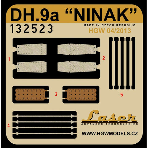 HGW 132523 1/32 DH.9a NINAK シートベルト pre-cut (laser) | ウイングナットウイングス用