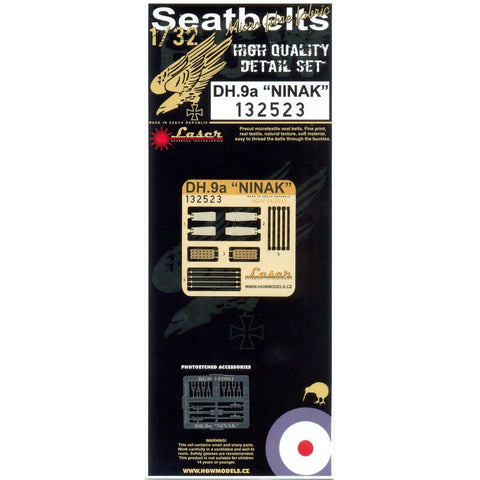 HGW 132523 1/32 DH.9a NINAK シートベルト pre-cut (laser) | ウイングナットウイングス用