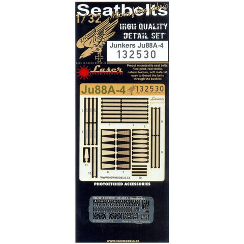HGW 132530 1/32 ユンカース Ju 88A-4 シートベルト pre-cut (laser) | レベル用