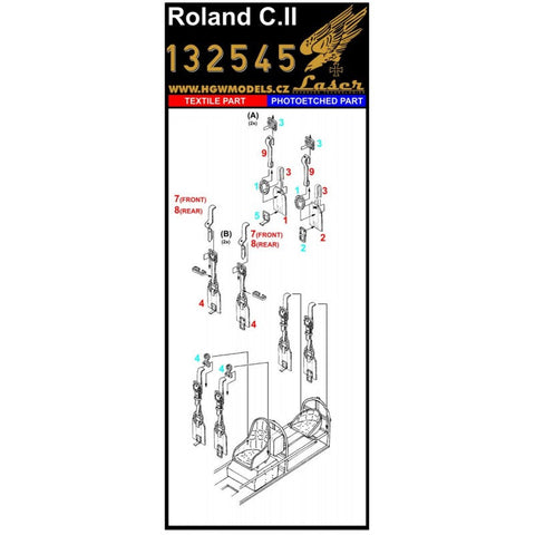 HGW 132545 1/32 ローランド C.II シートベルト pre-cut (laser) | ウイングナットウイングス用