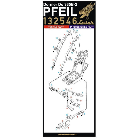 HGW 132546 1/32 ドルニエ Do 335B-2 プファイル シートベルト pre-cut (laser) | HKモデル用