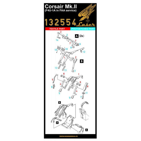 HGW 132554 1/32 コルセア Mk.II シートベルト pre-cut (laser)