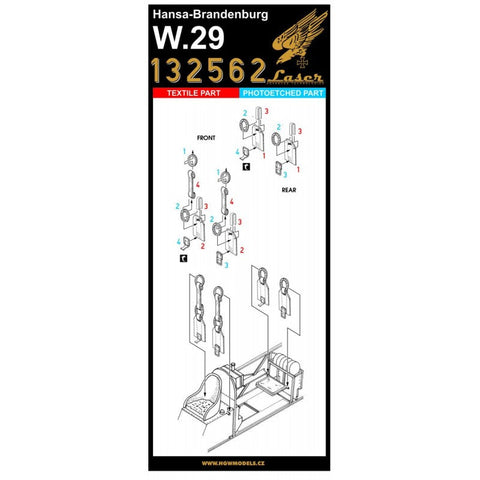 HGW 132562 1/32 ハンザ・ブランデンブルク W.29 シートベルト pre-cut (laser) | ウイングナットウイングス用