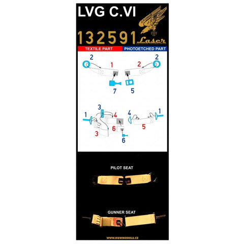HGW 132591 1/32 LVG C.VI シートベルト pre-cut (laser) | ウイングナットウイングス用