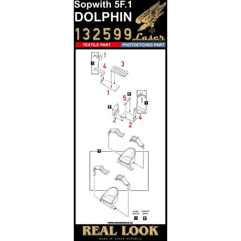 HGW 132599 1/32 ソッピース 5F.1 ドルフィン シートベルト pre-cut (laser)