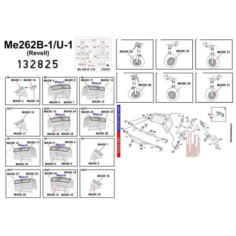 HGW 132825 1/32 メッサーシュミット Me 262B-1 / U-1 シュワルベ シートベルト BASIC LINE: seatbelts + masks | レベル用
