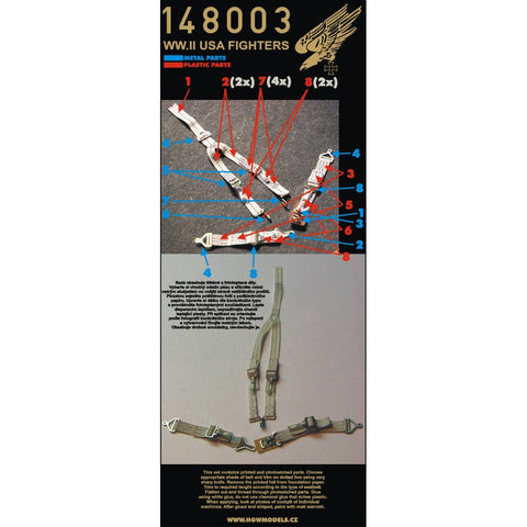 HGW 148003 1/48 U.S. 戦闘機 シートベルト ２セット | WWII時