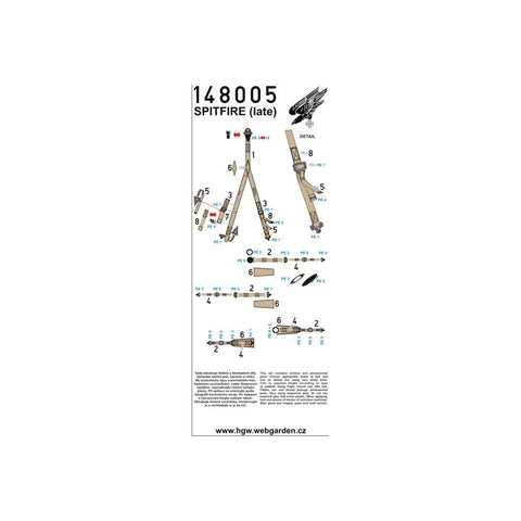 HGW 148005 1/48 スピットファイア – 後期型 (Q type) シートベルト ２セット
