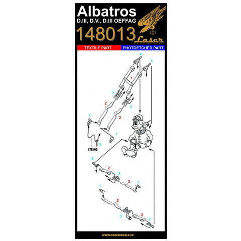 HGW 148013 1/48 アルバトロス D.V / D.Va / D.III / OEFFAG シートベルト ２セット