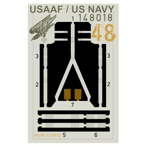 HGW 148018 1/48 U.S. 戦闘機 シートベルト pre-cut (laser) | WWII時