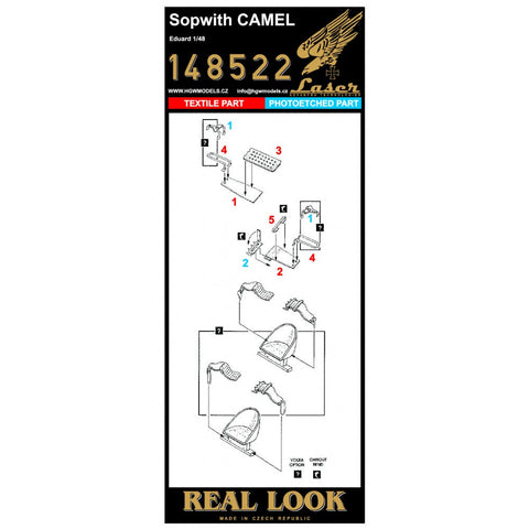 HGW 148522 1/48 ソッピースキャメル シートベルト pre-cut (laser) | エデュアルド用