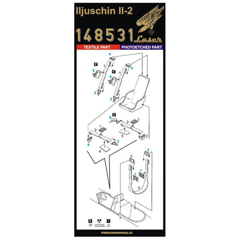 HGW 148531 1/48 イリユーシン Il-2 シートベルト pre-cut (laser)