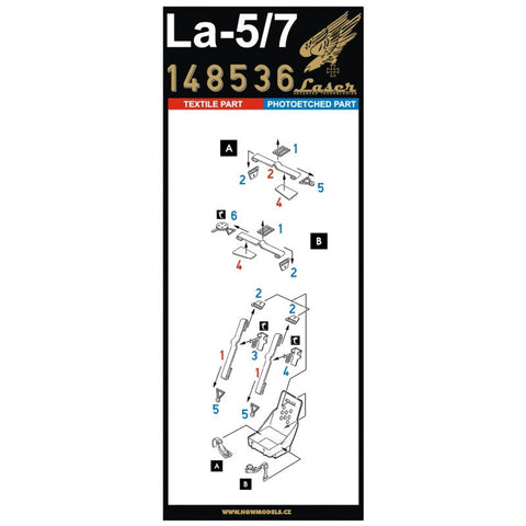 HGW 148536 1/48 ラボーチキン La-5/7 シートベルト pre-cut (laser)