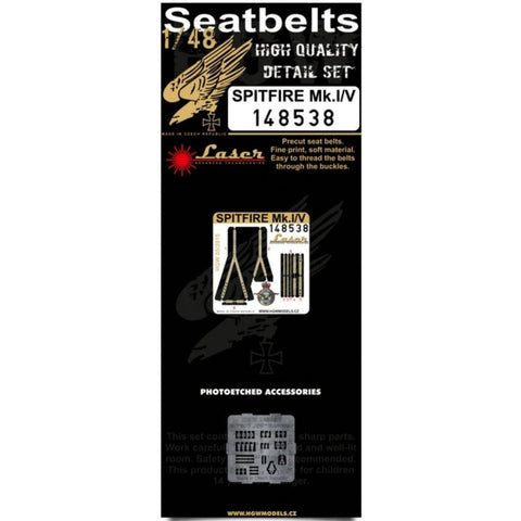 HGW 148538 1/48 スピットファイア Mk.I/V シートベルト pre-cut (laser) | エアフィックス, タミヤ用