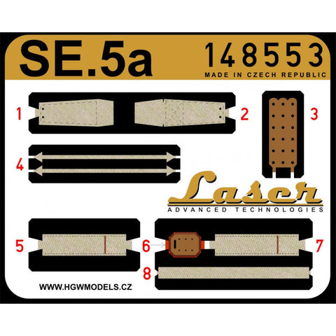 HGW 148553 1/48 SE.5a シートベルト pre-cut (laser) | エデュアルド用