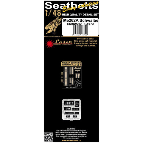HGW 148572 1/48 Me262A シュワルベ (スタンダード) シートベルト pre-cut (laser)