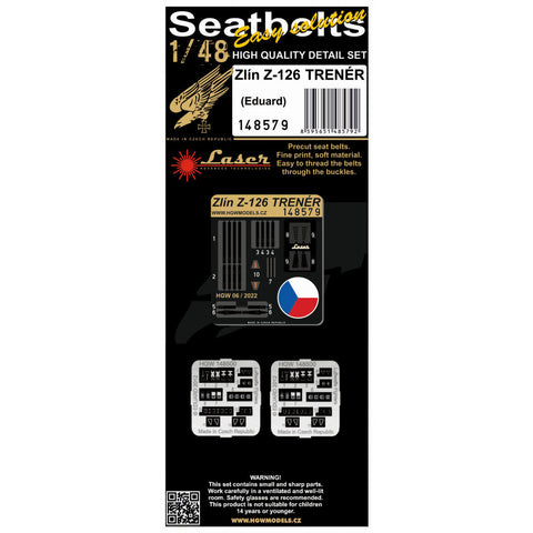 HGW 148579 1/48 ズリン Z-126 トレネール シートベルト pre-cut (laser)
