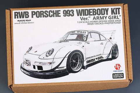 ホビーデザイン HD03-0459 1/24 RWB ポルシェ 993 ワイドボディキット For Ver."Army Girl" (レジン+エッチングパーツ+デカール+メタルパーツ)
