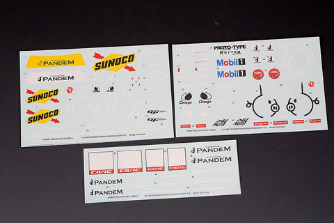 ホビーデザイン HD03-0506 1/24 RB Pandem ホンダ EG6 ワイドボディキット(ハセガワ用) ホンダ EG-6 シビック (レジン+エッチングパーツ+デカール)