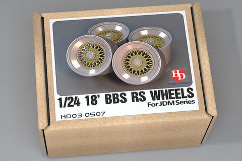 ホビーデザイン HD03-0507 1/24 18インチ BBS RS ホイール For Jdm シリーズ(レジン+メタルホイール+デカール)