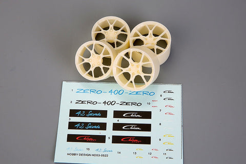 ホビーデザイン HD03-0522 1/24 ブガッティ シロン ホイール For Zero-400-Zero (Decal+レジン Wheels)