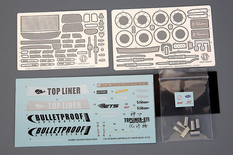 ホビーデザイン HD03-0523 1/24 スバル インプレッサ WRX STI ワイドボディキット(アオシマ用) (レジン+メタルホイール+エッチングパーツ+デカール+メタルロゴ+メタルパーツ)