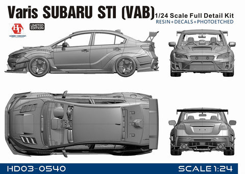 ホビーデザイン HD03-0540 1/24 Varis スバル STI (VAB) フルディティールキット (レジン+エッチングパーツ+デカール+メタルホイール+メタルパーツ)