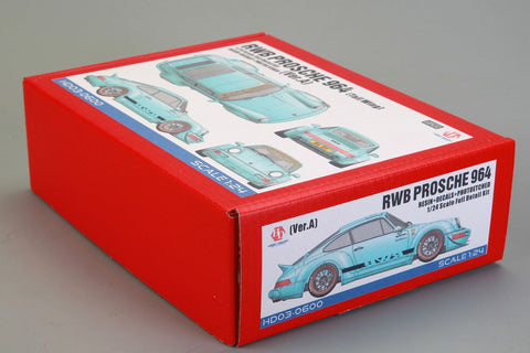 ★限定40％OFF★ホビーデザイン HD03-0600 1/24 RWB ポルシェ 964 (テールウイング) (Ver.A) フルディティールキット (レジン+エッチングパーツ+デカール+メタルホイール+メタルパーツ+メタルロゴ)