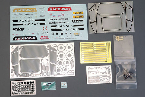 ★限定40％OFF★ホビーデザイン HD03-0600 1/24 RWB ポルシェ 964 (テールウイング) (Ver.A) フルディティールキット (レジン+エッチングパーツ+デカール+メタルホイール+メタルパーツ+メタルロゴ)