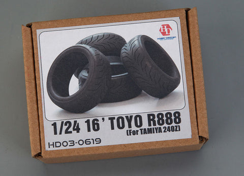 ホビーデザイン HD03-0619 1/24 16インチ トーヨー R888 タイヤ (タミヤ用) 240Z