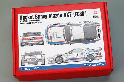 ★限定40％OFF★ホビーデザイン HD03-0620 1/24 ロケットバニー マツダ RX7(FC3S) フルディティールキット (レジン+エッチングパーツ+デカール+メタルホイール+メタルパーツ+メタルロゴ)