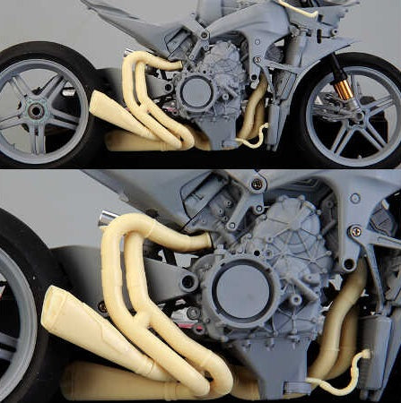 ホビーデザイン HD03-0659 1/12 ドゥカティ スーパーレッジェーラV4 エキゾーストパイプ (タミヤ24345用) (エッチングパーツ+レジン+デカール+メタルロゴ+メタルパーツ)