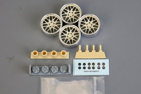 ホビーデザイン HD03-0670 1/24 19インチ BBS RG-R ホイールセット(レジン+メタル＋デカール)