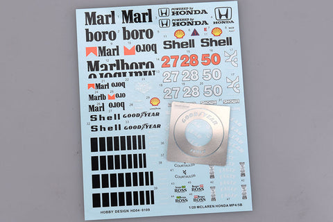 ホビーデザイン HD04-0109 1/20 マクラーレン ホンダ MP4/5B デカール (タミヤ用)(デカール+エッチングパーツ)