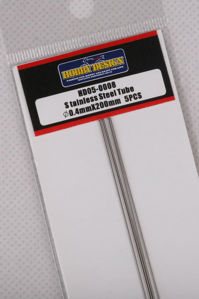 ホビーデザイン HD05-0008 ステンレススチールチューブ 0.4mm*200mm
