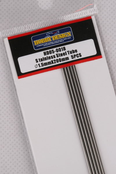 ホビーデザイン HD05-0018 ステンレススチールチューブ 1.5mm*200mm