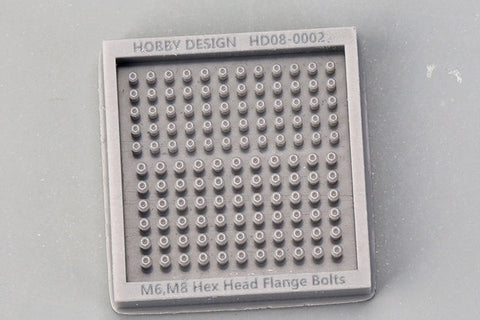 ホビーデザイン HD08-0002 1/12 M6,M8 六角ヘッド フランジボルト（3Dプリント）(B)