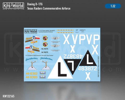 キッツワールド KW132165 1/32 B-17G  ‘テキサス レイダース‘  44-83872 空軍 2020 記念カラーリング