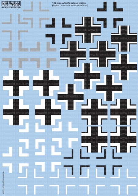キッツワールド KW132024 1/32 WWII ドイツ空軍 Bf109 バルケンクロイツ