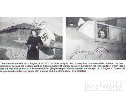 キッツワールド KW132084 1/32 メッサーシュミット ME109G-6 JG/27/6 Pilot Franz Stigler