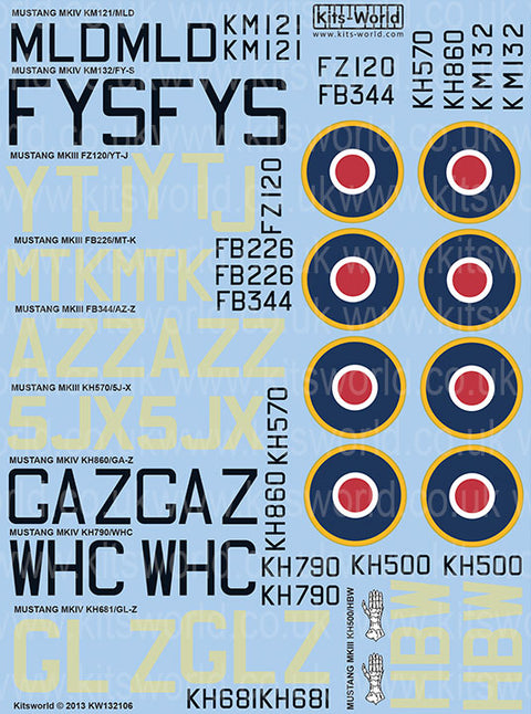 キッツワールド KW132106 1/32 RAF MUSTANG ACES MUSTANG MKIII KH500/HBW of Wg.CDR. Harold. Bird-Wilson, 17 S・・・