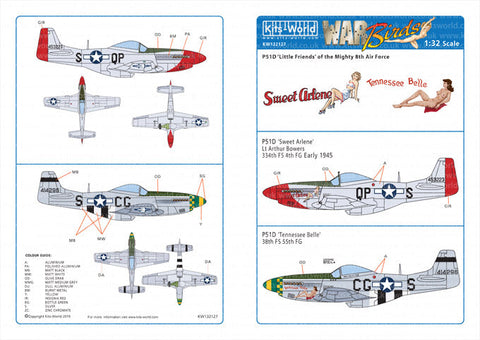 キッツワールド KW132127 1/32 WWII アメリカ軍 P-51D マスタング `Sweet Arlene` & `Tennessee Belle`
