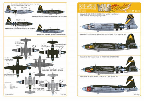キッツワールド KW144006 1/144 アメリカ陸軍航空群 B-26 マローダー デカールセット