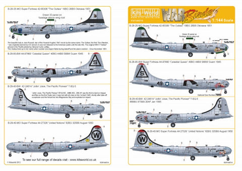 キッツワールド KW144014 1/144 アメリカ陸軍 B-29 スーパーフォートレスデカールセット 2