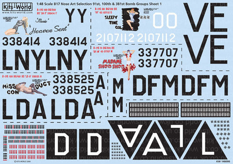 キッツワールド KW148006 1/48 WWII B-17 `Heaven Sent` & `Sleepy Time Gal` & `Miss Conduct` & `Madame Shoo