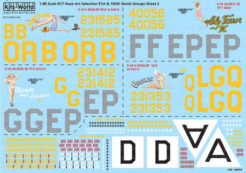 キッツワールド KW148007 1/48 WWII B-17 `Mount `N` Ride` & `Holy Terror III` & `Mason & Dixon` & `Queenie`