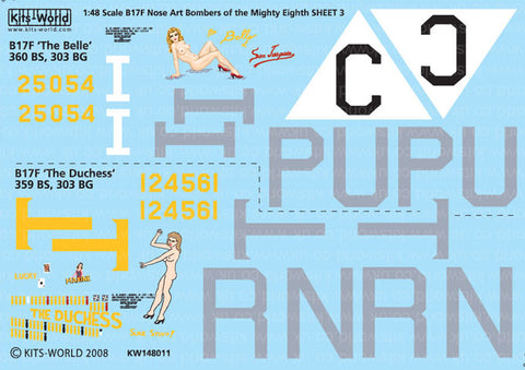 キッツワールド KW148011 1/48 B17 F 'The Duchess'-'The Belle'
