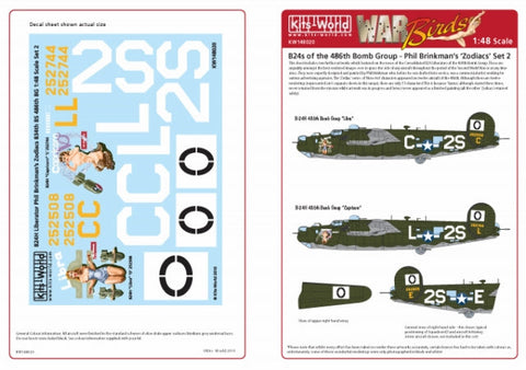 キッツワールド KW148020 1/48 WWII アメリカ陸軍 B-24 リベレーター `Zodiacs` & `Libra - Capricorn`